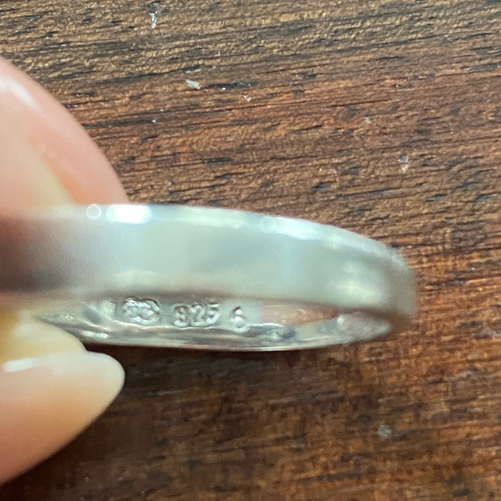 Tension Set Silver Ring with Sapphire - Picture 3 of 5